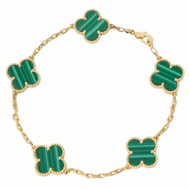 マラカイト　ブレスレット　ヴァンクリーフ＆アーペル　5モチーフ　アルハンブラ Van Cleef & Arpels ヴァンクリーフ＆アーペル ブレスレット