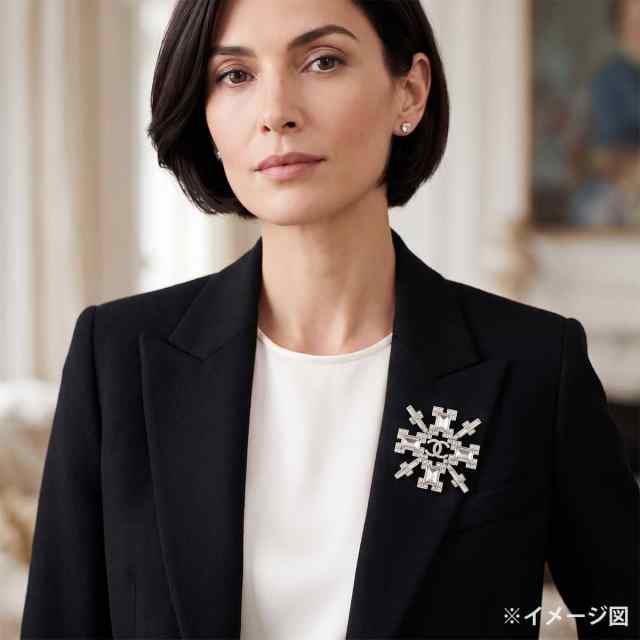 CHANEL シャネル ブローチ ラインストーン 雪の結晶モチーフ ココ