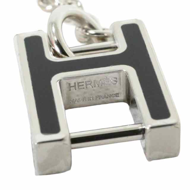 HERMES エルメス ネックレス アルファベット 黒 (ブラック) ラッカー