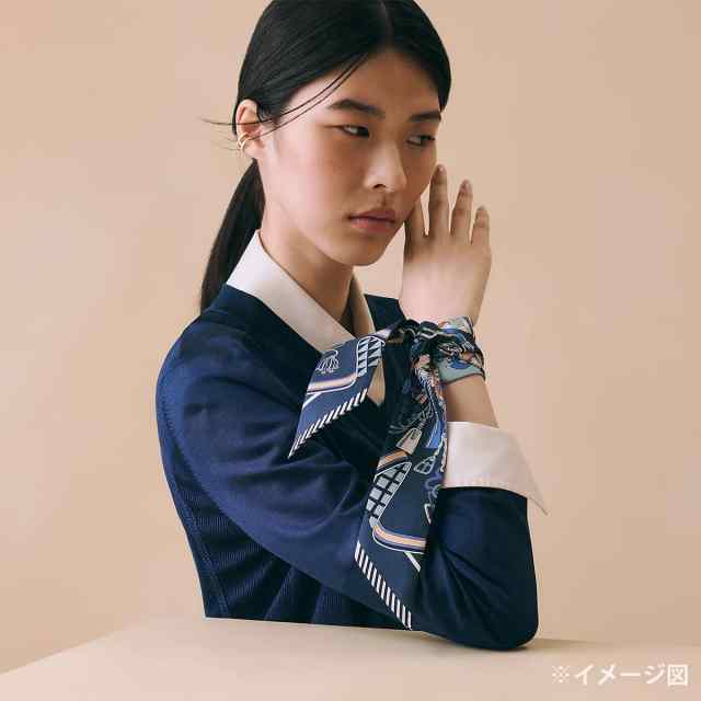 2025年春夏 HERMES エルメス スカーフ ツイリー 鞍職人の花束 マリン