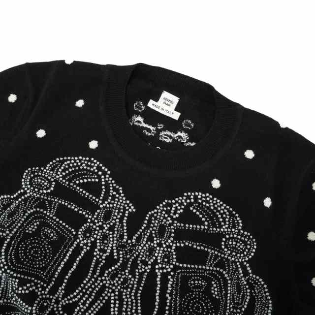 HERMES エルメス ニット 半袖 ブリッドドゥガラ 黒 (ブラック