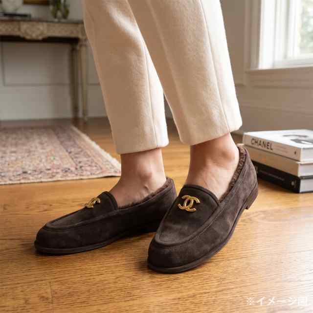 【極美品】シャネル モカシン 踵にココマーク タッセル スエード ブラウン 渋谷並木橋店】CHANEL シャネル モカシン レディース ココマーク