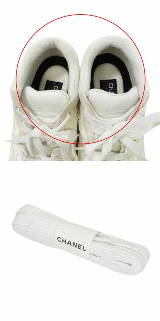 CHANEL シャネル 靴 スニーカー CC ロゴ ココマーク 白 (ホワイト