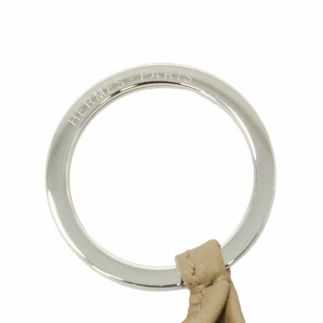 HERMES エルメス キーホルダー カルメン ウノドス ベージュマルファ/黒