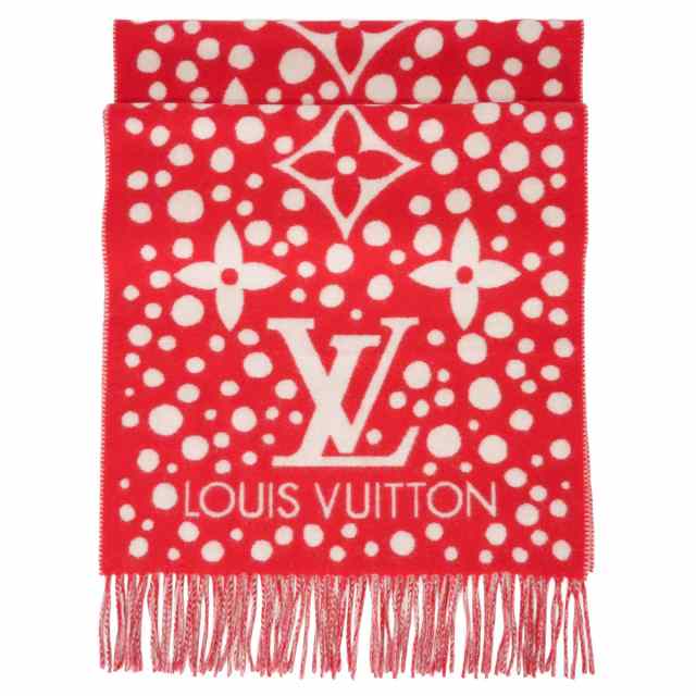 最終値下げ！ LOUIS VUITTON ルイヴィトン マフラー 赤 LOUIS VUITTON ルイ・ヴィトン マフラー LV×YK 草間彌生 エシャルプ