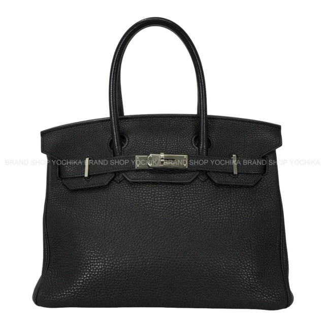 HERMES エルメス ハンドバッグ バーキン30 黒 (ブラック) フィヨルド シルバー金具 □L刻印 ABランク【中古】