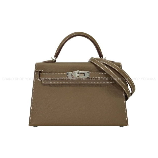 HERMES エルメス ショルダーバッグ ケリー ミニ ドゥ ケリー 20 エトープ (エトゥープ) エプソン シルバー金具 G刻印 新品