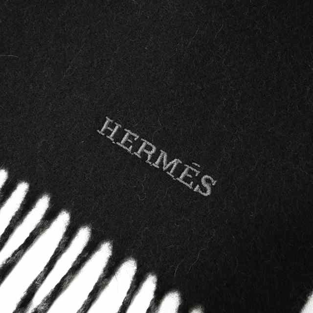 HERMES エルメス マフラー バイカラー レクトヴェルソ リバーシブル 黒