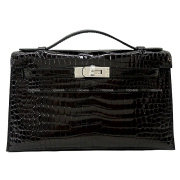 売約済み ポシェットケリー 黒 シルバー金具 未使用 自宅保管品 エルメス HERMES ポシェットケリー □H刻 ブラック シルバー金具