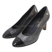 CHANEL　シャネル　カメリア　パンプス　ココマーク　ブラック　黒　38 CHANEL シャネル ココマーク カメリア ブランドオフ レザー