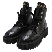 CHANEL シャネル ブーツ 黒 EU36 1/2(23cm位) 4100125L0003 楽天市場】CHANEL シャネル ショートブーツ レースアップ