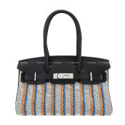 HERMES エルメス ショルダーバーキン ショップカードあり エルメス ショルダーバーキン29 キャンバス ノワール/S金具 (HERMES