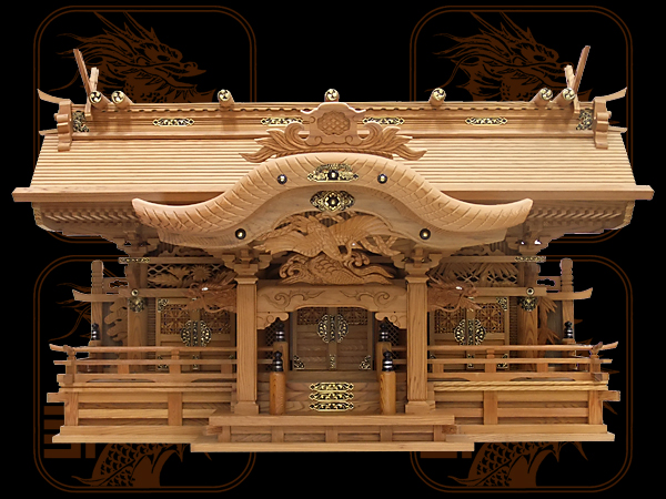 現品限り！規格外品大特価・高級屋久杉神棚・切妻三社上級仕上