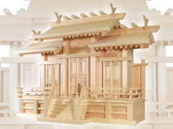 大きなお札も入る神棚【唐戸三社・大（ひのき）】