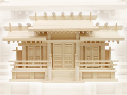 金具飾りの無い神棚【新寸唐戸三社・中（ひのき）】