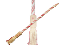 神社用紅白鈴紐・鈴緒(六角桐枠付)