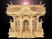 大きなお札の入る高級神棚切妻三社高級神殿【白鳳】背高タイプ
