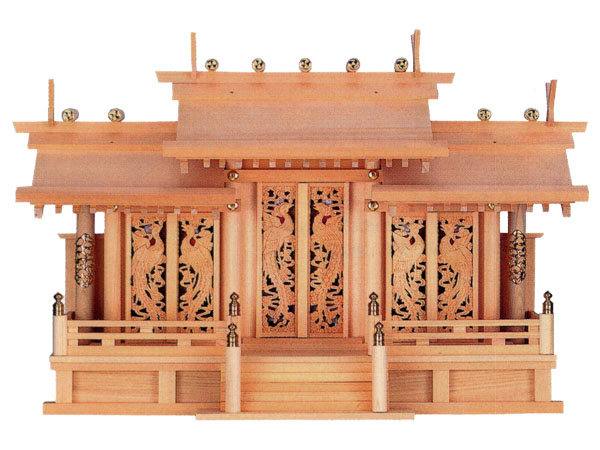 鳳翔彫刻入三社御簾（みす）付（木曽ひのき）