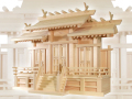 大きなお札も入る神棚【唐戸三社・大（ひのき）】