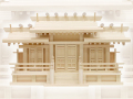金具飾りの無い神棚【新寸唐戸三社・中（ひのき）】