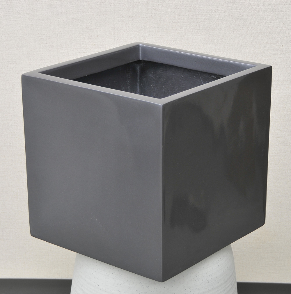 【送料無料】スクエアポット　S-34 メタリックシルバー(P)