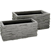 【アウトレット】コバ積みプランター　82型 穴あり(F80)/大型プランター