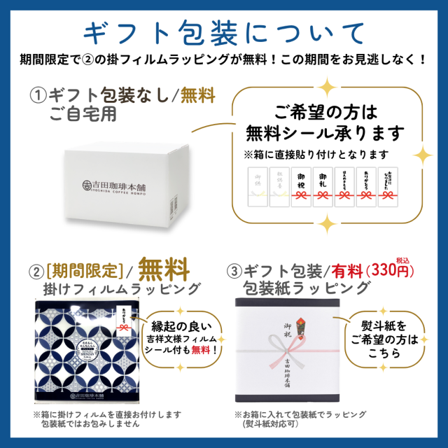 包装無料キャンペーン用包装案内