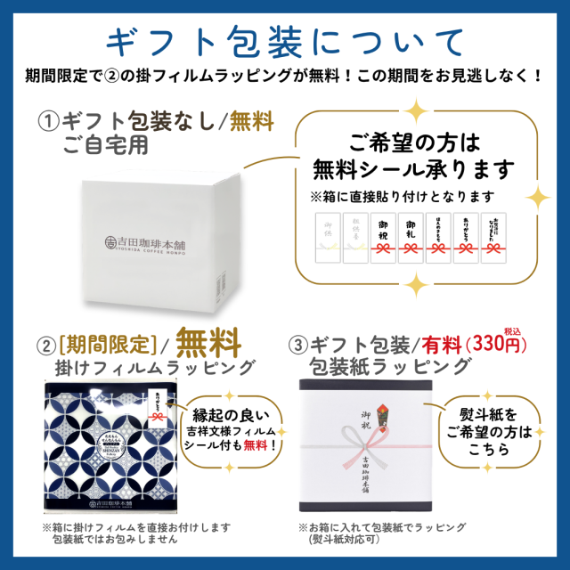 包装無料キャンペーン用包装案内