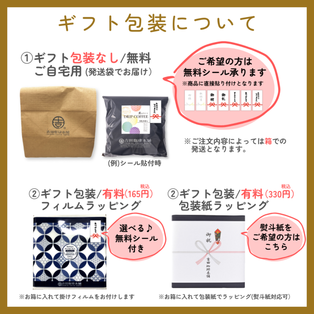 ギフト包装について アソート用