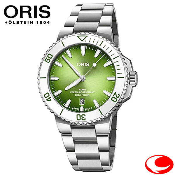 [オリス] ORIS オリス NEW AQUIS DATE アクイスデイト ウォーターメロンカラー 01 733 7787 4137-07 8 22 04PEB 国内正規品  自動巻き オートマティック 41.5ミリ【マイオリス登録でメーカー3年間保証】