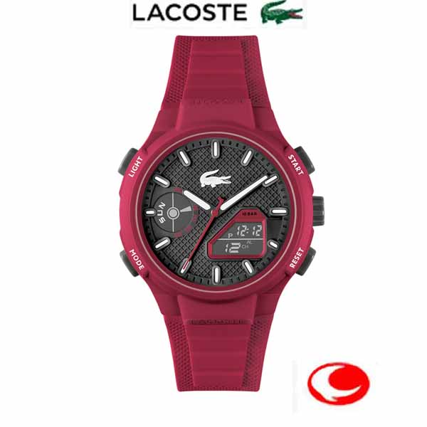【正規品】ラコステ LACOSTE 腕時計　L33-X　メンズサイズ　2011368　 レッド　2年保証 アナログデジタル アナデジ【新品】ラコステ腕時計 （男女兼用）【L33X】