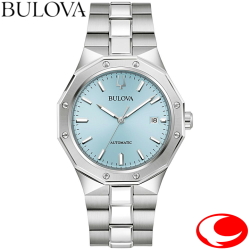 BULOVA ブローバ クラシック 96B462 スカイブルー 自動巻き オートマティック 42時間 パワーリザーブ 40mm 10気圧防水 モダンスポーティ メンズ 腕時計