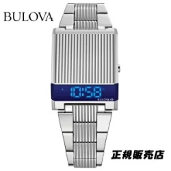 正規品　ブローバ BULOVA コンピュートロン Computron LEDデジタルクォーツ  96C139 ステンレススチールケース　 3気圧防水 日本国内正規品（正規3年保証）昔風のデジタル