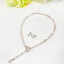 カシェ パールネックレス&イヤリングセット 送料無料 CACHER カシェ パールネックレス イヤリング 2点セット