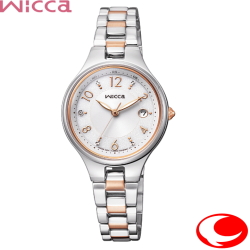 シチズン ウイッカ CITIZEN Wicca KS1-830-11 ソーラーテック 電波 腕時計 レディース  カレンダー付 シンプルアジャスト 5気圧防水