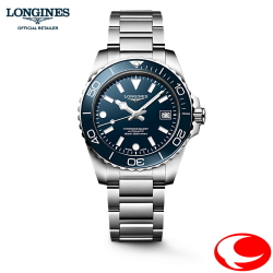 5年間保証 LONGINES  ロンジン 新世代 ハイドロコンクエスト 自動巻 メンズ 腕時計 ウォッチ 39.mm, ステンレススティールとセラミック L3.779.4.96.6 L37794966 耐磁時計 シリコン製ひげぜんまい 30気圧防水 ロンジンブルー【ロンジン正規販売店】