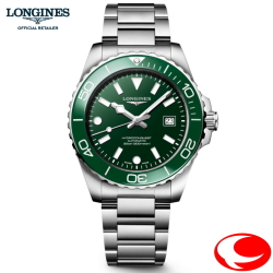 5年間保証 LONGINES  ロンジン 新世代 ハイドロコンクエスト 42ｍｍ グリーン  自動巻 メンズ 腕時計 ステンレススティールとセラミックL37884066【ロンジン正規販売店】L3.788.4.06.6