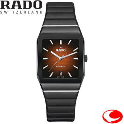 正規５年間保証 RADO (ラドー) アナトムオートマティック Anatom Automatic 自動巻き ユニセックス 腕時計 コニャック(ブラウン) /ブラックグラデーション 反射防止コーティング R10202309  32.5ミリ ブラックラバーストラップ -ラドー公式サイト登録/正規販売店【送料無料】