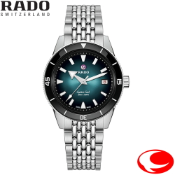 RADO ラドー Captain Cook Automatic キャプテンクック オートマティック 39.0 mm R32223213 自動巻 ステンレススチールブレスレット ブラック/ターコイズグラデーション