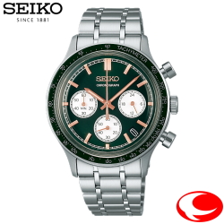 SEIKO SELECTIONセイコーセレクション クロノグラフ SBTR057 メンズ 電池式クオーツ Sシリーズ カレンダー（日付）機能つき タキメーター 日常生活用強化防水（5気圧） グリーン文字盤