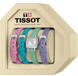 TISSOT　ティソ  レディース 腕時計 　ラブリー サマーセット　T0581091603101 【正規2年間保証付】T058.109.16.031.01  20.00mmの小型スクエアケース  レザーストラップ3本付き