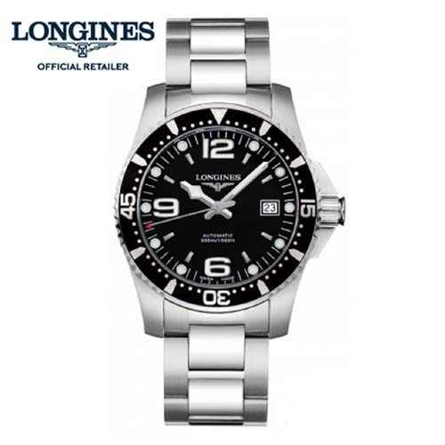 【ご購入特典あります。】(5年間保証)LONGINES ロンジン 腕時計 ハイドロコンクエスト 41mm 300m防水 自動巻 L3.742.4.56.6 正規品 ロンジン公式サイト登録/正規販売店- L37424566 シリコン製ひげぜんまい