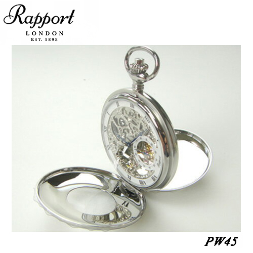 [ラポート]RAPPORT 懐中時計 ダブルハンターケース スケルトン 手巻き式 PW45 【正規輸入品】