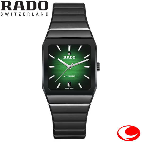 正規５年間保証 ラドー  アナトム オートマティック  RADO  Anatom Automatic ユニセックス 自動巻き 腕時計 グリーン/ブラックグラデーション 反射防止コーティング　R10202319   32.5ミリ ブラックラバーベルト -ラドー公式サイト登録/正規販売店【送料無料】
