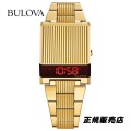 日本国内正規品　ブローバ BULOVA コンピュートロン Computron LEDデジタルクォーツ  97C110 ステンレススチールケース(イエローゴールドPVD)  3気圧防水 （正規3年保証）