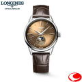 (正規5年間保証) LONGINES ロンジン 腕時計 フラッグシップヘリテージ L4.815.4.62.2 ハバナベージュ ムーンフェイズ シリコン製ヒゲゼンマイ 自動巻き 3気圧防水 メンズ ユニセックス 腕時計【L48154622】【ロンジン正規販売店】-ロンジン公式ウェブサイト登録店-