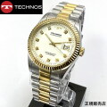 テクノス(TECHNOS) 腕時計　5気圧防水　クォーツ式　メンズ腕時計　T9604TW ホワイト【贈り物】