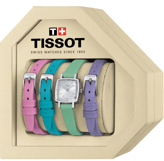 TISSOT　ティソ  レディース 腕時計 　ラブリー サマーセット　T0581091603101 【正規2年間保証付】T058.109.16.031.01  20.00mmの小型スクエアケース  レザーストラップ3本付き