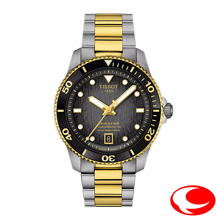 【TISSOT】ティソ PRX ピーアールエックス パワーマティック80 40mm イエローゴールドPVDコーティング316L シースルーバック グレーグラデーション文字盤 30気圧防水　T120.807.22.051.00   T1208072205100 正規２年間保証 ティソ正規販売店