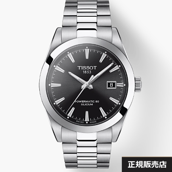 【TISSOT】ティソ メンズ 腕時計 GENTLEMAN Automatic T127.407.11.051.00 ジェントルマン オートマティック パワーマティック80 シリシウム ブラック 自動巻き パワーリザーブ80時間（国内正規品）T1274071105100【正規2年間保証付】